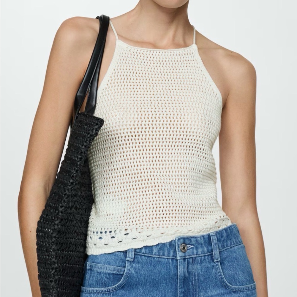Elegant Cream Crochet Tank Top